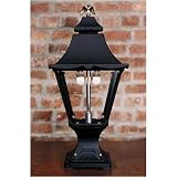 Gas Light America GL1900 Cast Aluminum Natural Gas Light With Open Flame Burner On Pedestal Mount