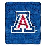 NCAA Arizona Wildcats 50-Inch-by-60-Inch Micro Plush Raschel Throw "Grunge" Design