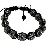 New black crystal Shamballa disco ball Buddhist bracelet