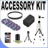 BigVALUEInc Accessory Saver Bundle Lithium Ion Battery for 43mm UV Filter Hitachi DVD Camcorders