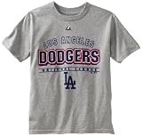 MLB Boys' Los Angeles Dodgers Opponent Short Sleeve Basic Tee (Steel Heather, Large)
