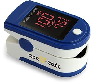 CMS 500DL Generation 2 Fingertip Pulse Oximeter Oximetry Blood Oxygen Saturation Monitor with silicon cover, batteries and lanyard (Blue)