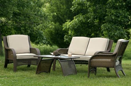 Kitchen: 4pc Ascot Indoor/Outdoor Wicker Patio Set