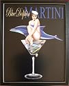 Blue Dolphin Martini Pin-Up Girl Champagne Glass Print