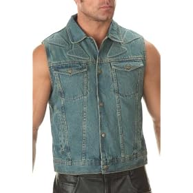 Xelement Advanced Denim Men's Blue Vest with Padding - Size : Large