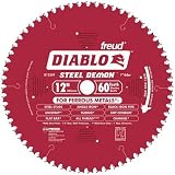 Freud D1260F Diablo Ferrous Cutting Saw Blade - Mild Steel- Low RPM- 12 inch x 60t TCG Perma-Shield Coated