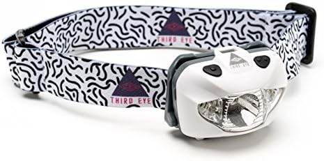 Third Eye Headlamps - Powerful LED Headlamp Flashlight - Style Meets Performance - 168 Lumens - Multiple Brightness Settings - Red and White Light - Adjustable Angle Tilt ... (Lines)