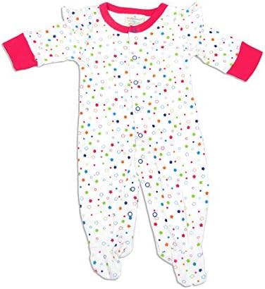 Cutie Bees Organic and Non-Toxic, Baby Girls Romper, Stars, 0-3 Months