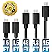 USB Cable Pack,Mopower 5 Pack (9.6ft,4.8ft,1.6ft) High Speed USB 2.0 A Male to Micro B Charge and Sync Cables for Samsung Galaxy,HTC,Blackberry and Motorola Smartphones Black