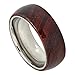 8mm Domed Hawaiian Koa Wood Inlay Titanium Wedding Band