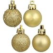 18ct Gold Glamour Shatterproof 4-Finish Christmas Ball Ornaments 1.25" (30mm)
