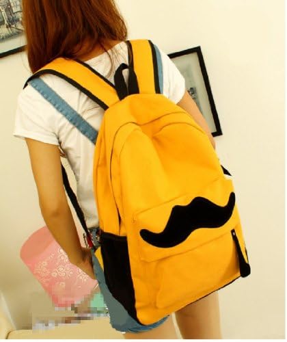 Fashion Plaza Hot shoulders backpack school bag backpack Burtchen design teenage girl Dame Student Sweet canvas colors Backpack School Campus Book Bag Satchel Shoulder female girlfriend birthday gift design with five-star style for teen girls-ladies shoulder bags, multi color option C5002 (yellow)