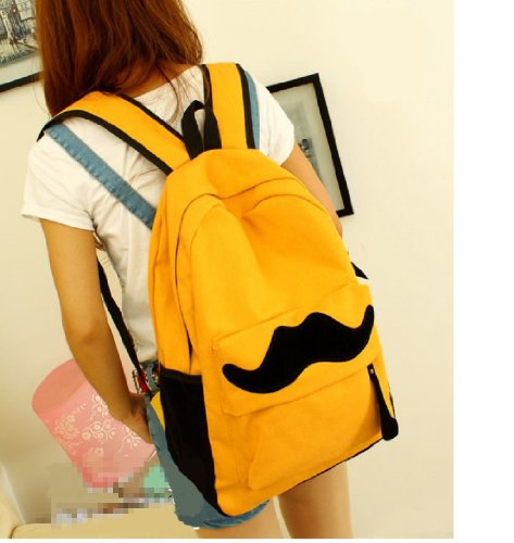 Fashion Plaza Hot shoulders backpack school bag backpack Burtchen design teenage girl Dame Student Sweet canvas colors Backpack School Campus Book Bag Satchel Shoulder female girlfriend birthday gift design with five-star style for teen girls-ladies shoulder bags, multi color option C5002 (yellow)
