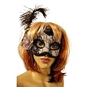 Venezianische Maske wei&szlig; mit schwarzer Spitze