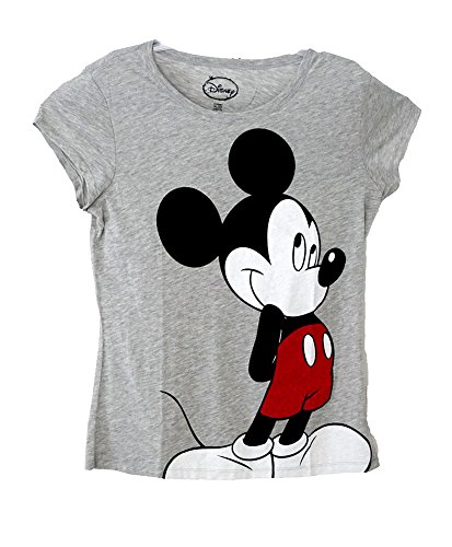 Disney Classic Mickey Mouse Standing Womens / Junior Pajama T Shirt Top - Grey