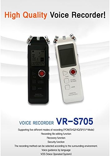 Record Your Life Digital Voice Recorder Black VR-S705 4GB