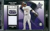 2002 Leaf Rookies & Stars View Masters Miguel Tejada Game Worn Jersey #ed/100 Oakland Athletics Baseball Card - Mint Condition - In Protective Screwdown Case!