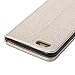 GMYLE iPhone 6 Plus Case, Wallet Case Classic for iPhone 6 (5.5 inch Display) - Champagne Gold Natural Silk Pattern PU Leather Slim Stand Case Cover (with 2 card slots and and money pocket)