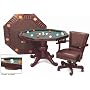 Imperial 3 in 1 Bumper Pool~Poker~Table Top with Mahogany Finish with 4 Chairs