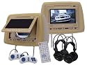 (2) NEW 7" LCD Headrest Car Monitors DVD Player USB SD