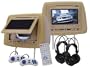 (2) NEW 7" LCD Headrest Car Monitors DVD Player USB SD