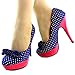 Show Story Womens Hot Polka Dots Bow High Heel Platform Stiletto Pumps,LF30426