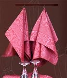 Two-tone Cranberry Dish Towel Jacquard Linen Cotton, Regale Collection. 1-piece