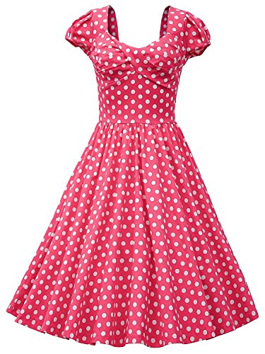 MUXXN Women's 50s Vintage Pleated Cocktail Swing Dress