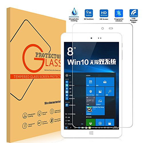 Chuwi Hi8 Screen Protector[Tempered Glass][Bubble-Free], Popsky 0.26MM Ultra Thin 9H Hardness High Definition Shockproof Screen Protector Film for Chuwi Hi8 Tablet PC