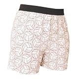 Volleyball Sports Novelty Print Cotton Jersey Boxers Boxer Shorts, False Fly, Roomy Fit, Exposed Elastic Waist.