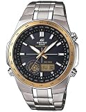 Casio Mens Edifice Silver Label Solar - Black - Gold-Tone - Stainless - Ana-Digi