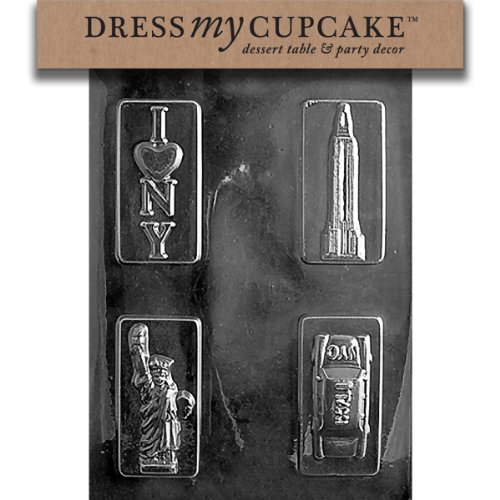 Dress My Cupcake DMCP027SET Chocolate Candy Mold, Ny Theme Box Set, Set of 6