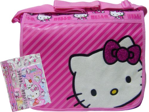 Hello Kitty Messenger Bag Pink & Stationery Set