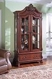 French Door Cherry Curio Cabinet By Coaster Furniture