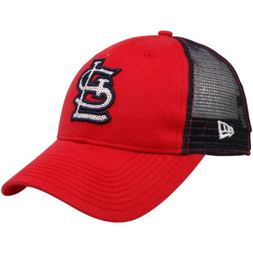 New Era St. Louis Cardinals Ladies Red-Navy Blue C-Quinn Mesh Back Adjustable Hat