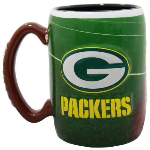 Green Bay Packers 16 Ounce Playing Field Sculpted Logo Relief Coffee Mug