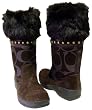 COACH LESLY LOGO SIGNATURE FUR SNOW BOOTS SHOES NEW
