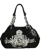 Juicy Couture - Juicy Couture Handbag Black Embroidery Logo Authen. Guaranteed or $$$ x money back!