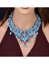 14kt Gold Diamond Pave Genuine Gemstone Choker Necklace Wedding Jewelry