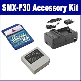 Samsung SMX-F30 Camcorder Accessory Kit includes: SDIABP85ST Battery, SDM-1527 Charger, KSD2GB Memory Card