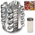 Organisateur Tourniquet � 16 �pices en Acier - Bross� et Verre - indiscount �