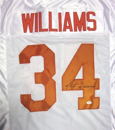Ricky Williams Autographed/Hand Signed Texas Longhorns Jersey 98 Heisman JSA