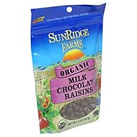 Sunridge Farms Organic Milk Chocolate Raisins, 8-Ounce Bags (Pack of 2)