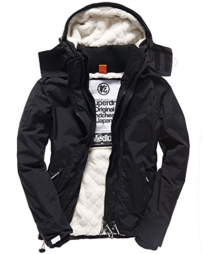 Superdry Men's Sherpa Windcheater Jacket Black / Creme XX-Large