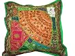 Beaded Zardozi Vintage Sari Decorative Green Floor Pillow Cushion Covers