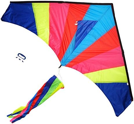 Kites for Kids by Get Childish - Best Large Delta Kite with Tail - Perfect for Relaxing &amp; Having Tons of Fun At the Beach - Give It a Try! We Are Confident That You Will Love It!