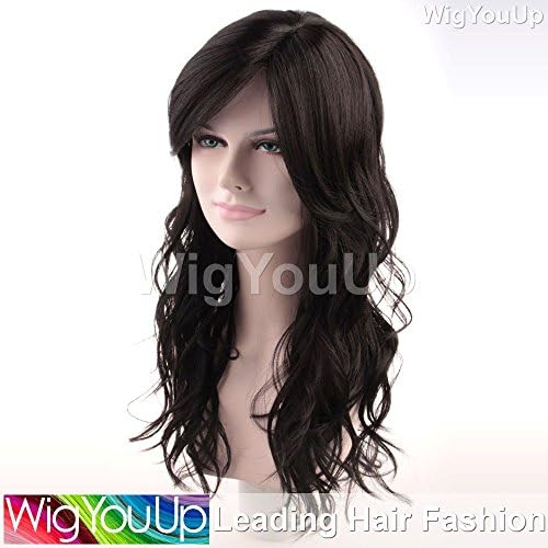 WigYouUp Women's Long Wavy High Heat Resistant Full Wig Fashion Hair Party Black Auburn WM-125
