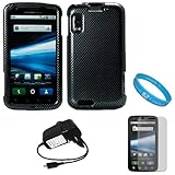 Carbon Fiber 2 Piece Protective Rubberized Crystal Hard Case for AT&T Wirel ....