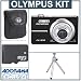 Olympus FE-370 Super-Slim Digital Camera Kit, Black with 1 GB Mirco SD Memory Card, Camera Bag. Table Top Tripod