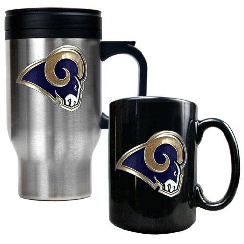 NFL St. Louis Rams Travel Mug & Ceramic Mug Set - Primary Logo